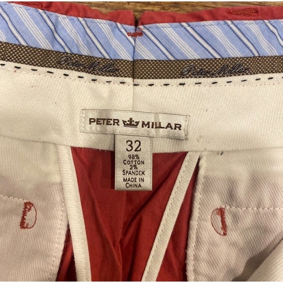 Peter Millar Pink Flat Front Active Casual Chino Golf Shorts‎ Bermuda Men's 32x9 - Picture 5 of 8
